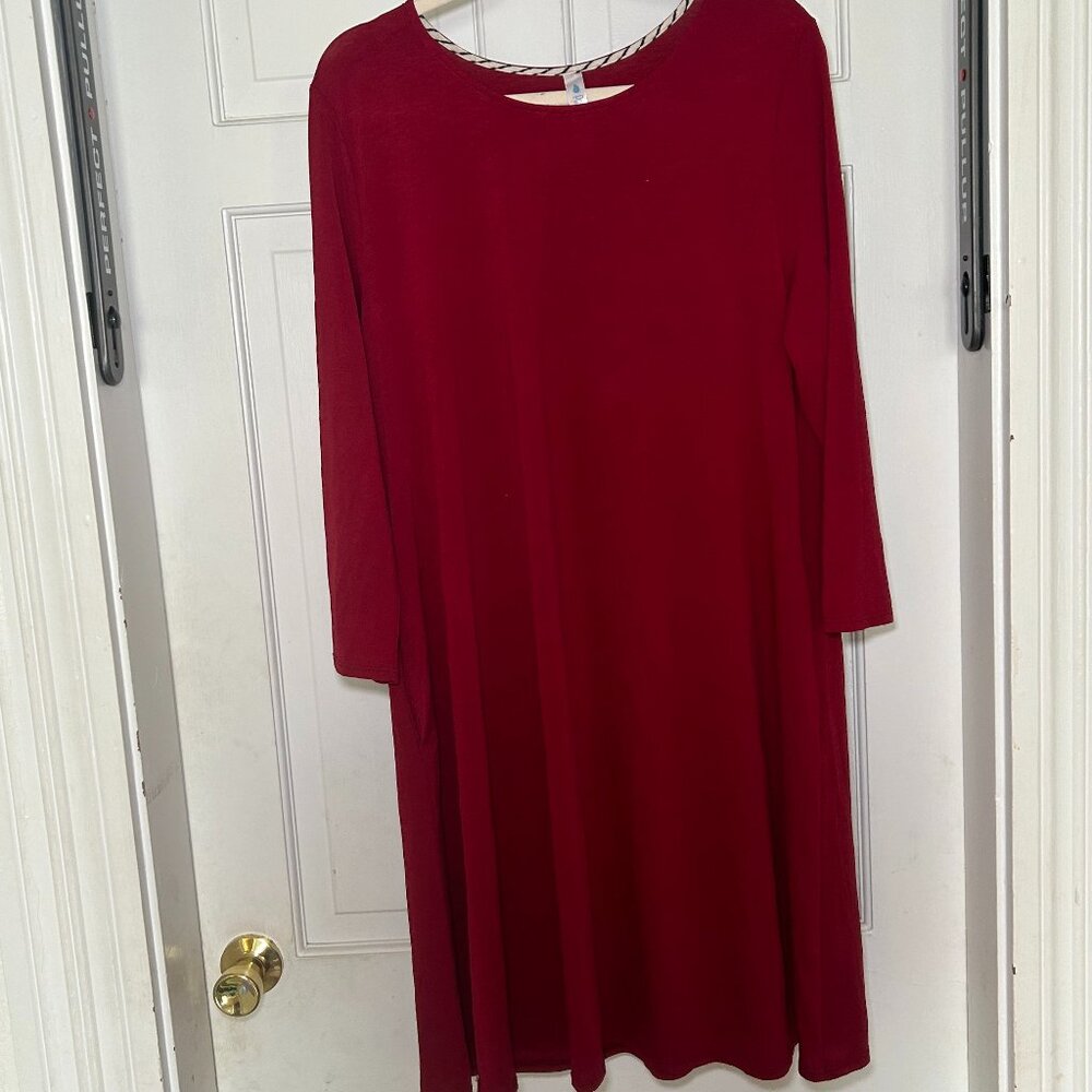 Paisley Grace Brick Red Dress 3/4 sleeves size XL